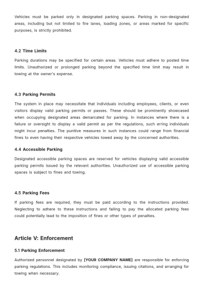 Free Georgiana Parking Bylaws Template to Edit Online