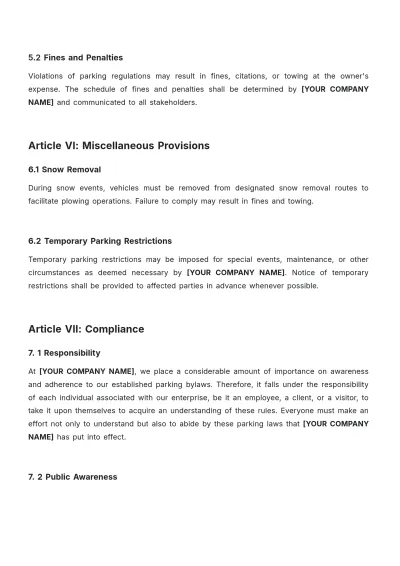 Free Georgiana Parking Bylaws Template to Edit Online