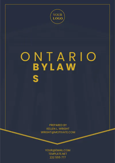 Free Ontario Bylaws Template to Edit Online