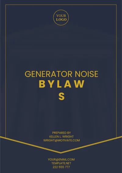 Free Generator Noise Bylaws Template to Edit Online
