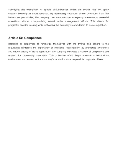 Free Generator Noise Bylaws Template to Edit Online