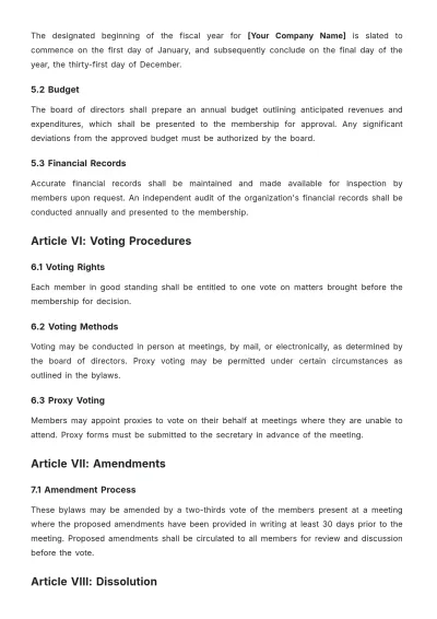 Free Constitution And Bylaws Template to Edit Online