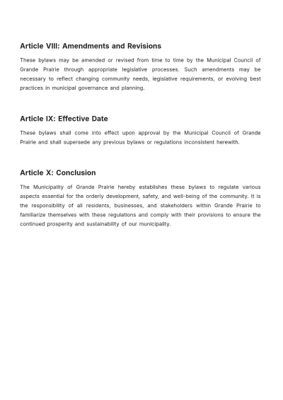 Free Grande Prairie Bylaws Template to Edit Online