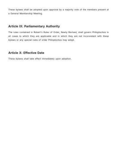 Free Philoptochos Bylaws Template to Edit Online