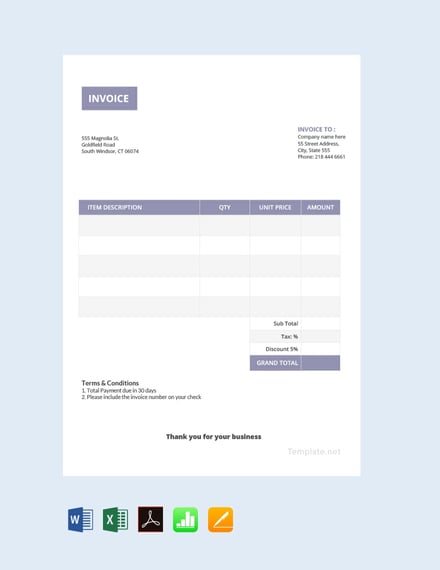 free basic invoice template 440x570