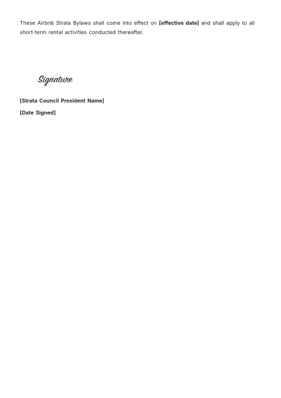 Free Airbnb Strata Bylaws Template to Edit Online