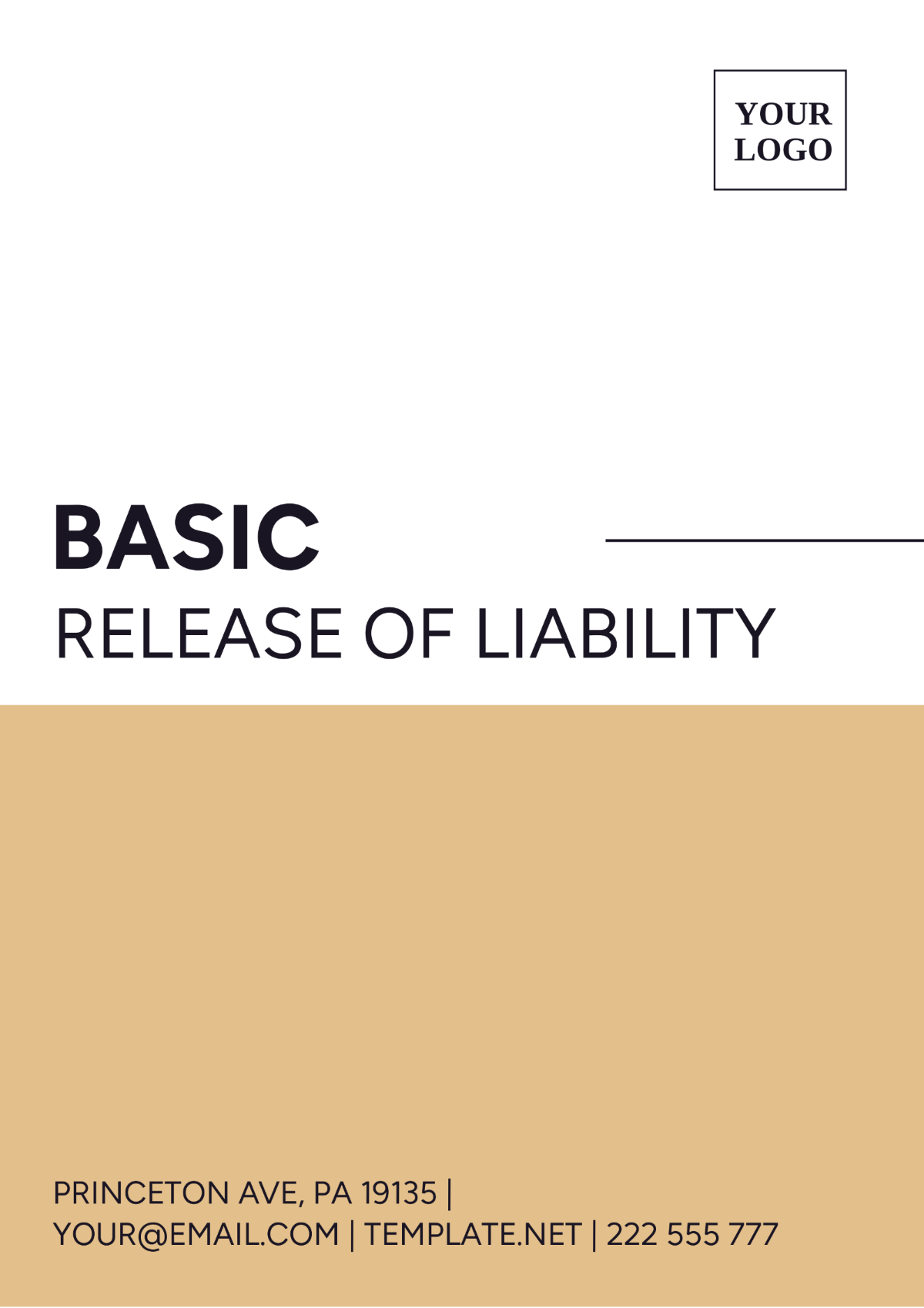 Basic Release of Liability Template
