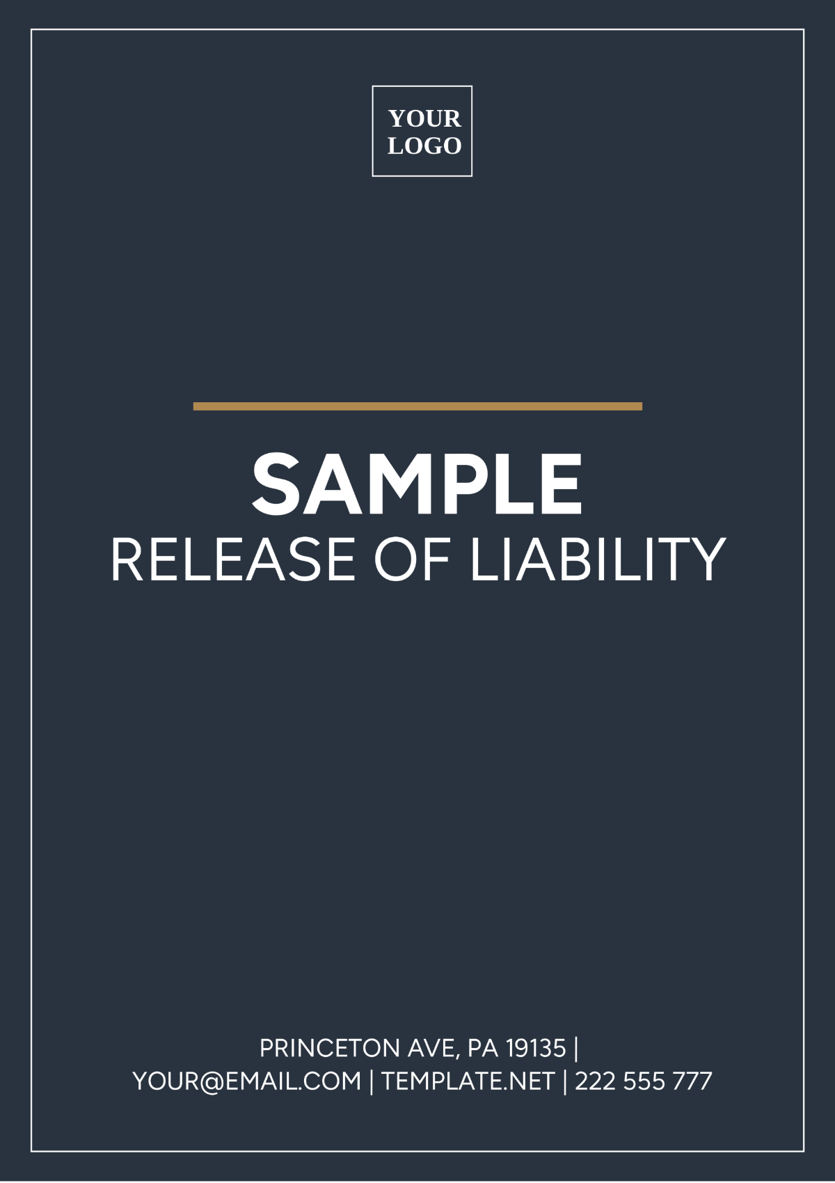 Sample Release of Liability Template