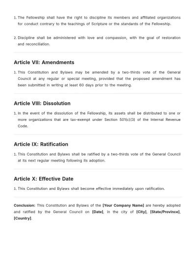 Free Assembly Of God Constitution And Bylaws Template to Edit Online