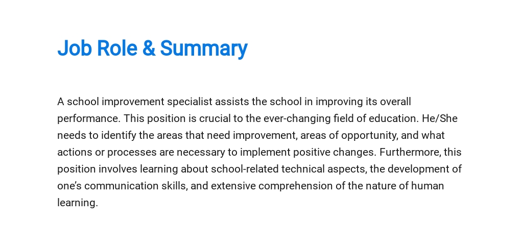 Free School Improvement Specialist Job Ad/Description Template 2.jpe
