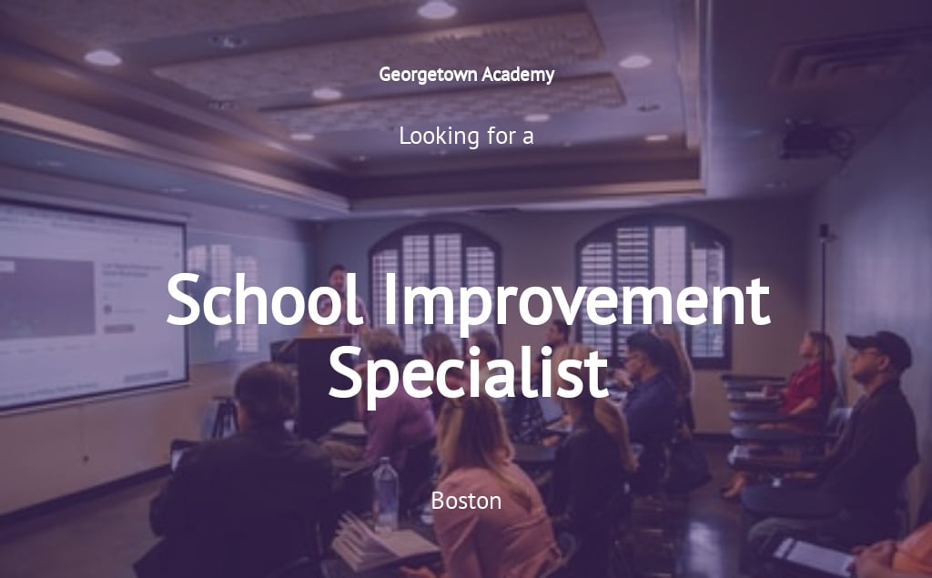 Free School Improvement Specialist Job Ad/Description Template.jpe