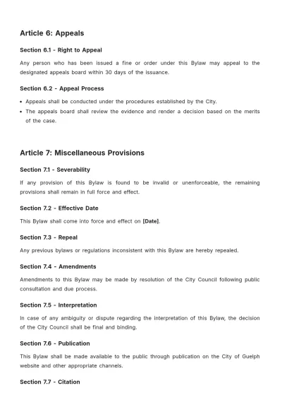 Free Guelph Bylaws Template to Edit Online