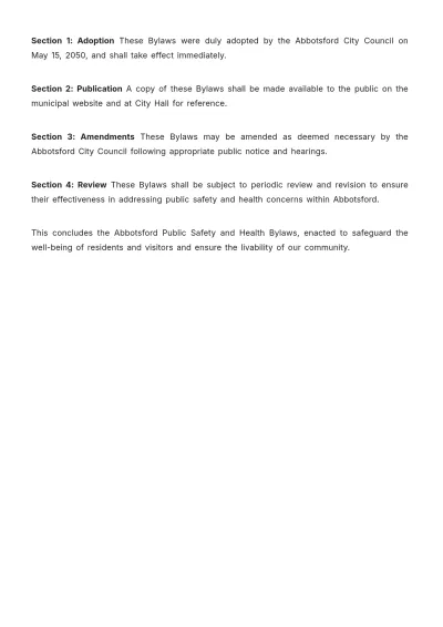 Free Abbotsford Bylaws Template to Edit Online