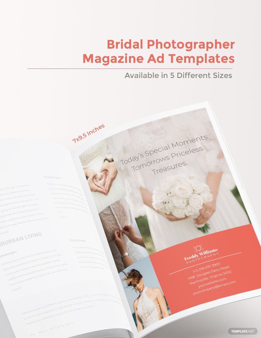 Bridal Photographer Magazine Ads Template