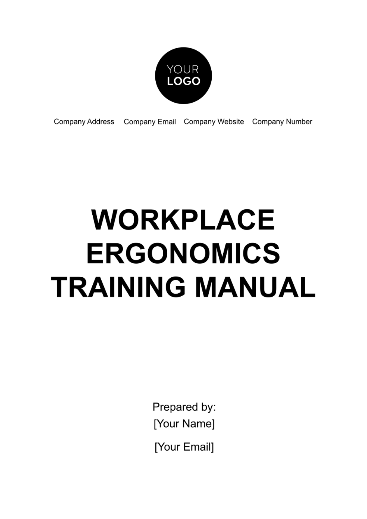 Workplace Ergonomics Training Manual Template