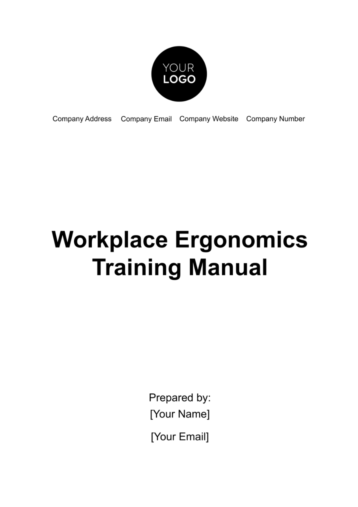 Workplace Ergonomics Training Manual Template