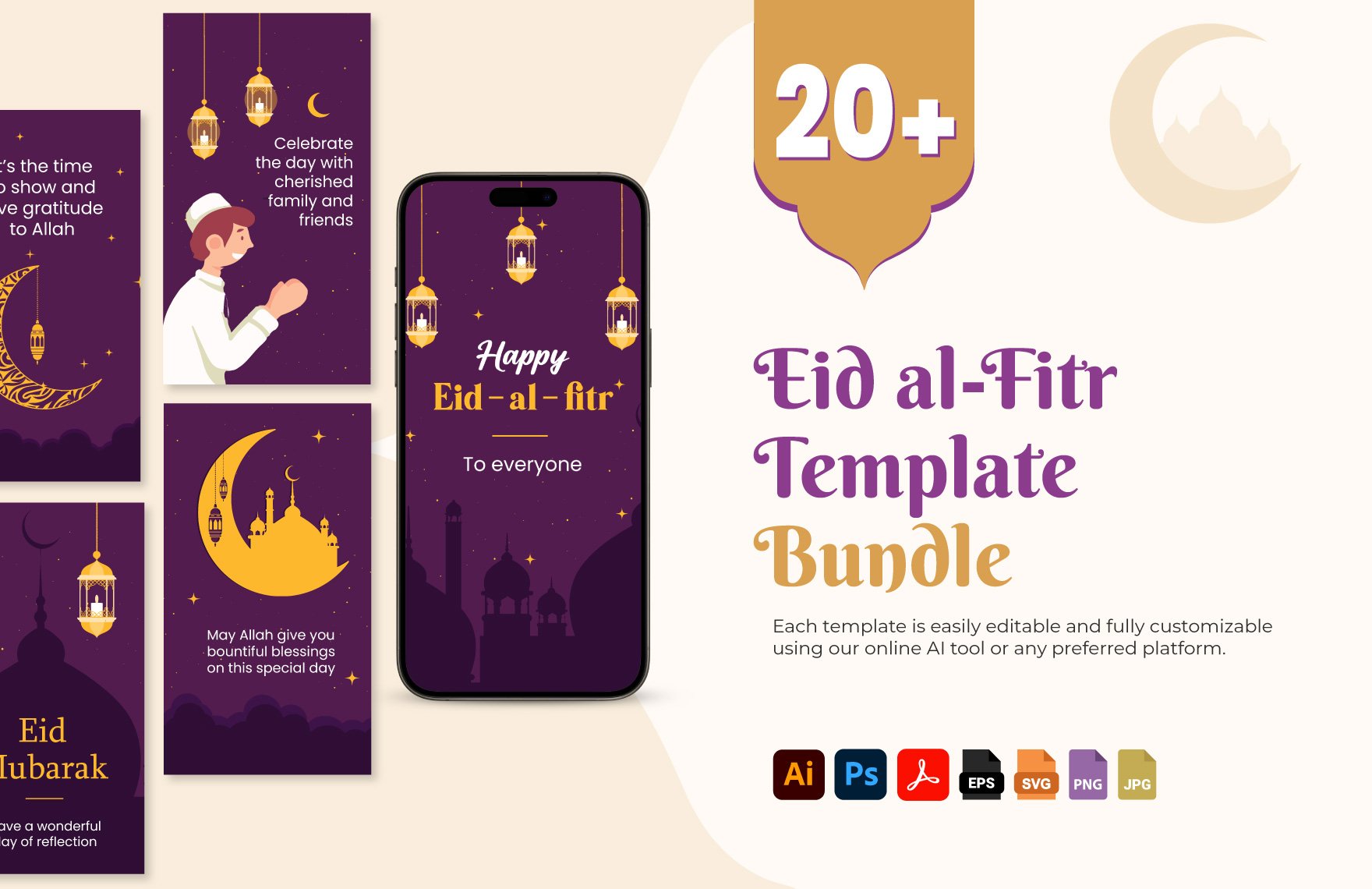 Free 20+ Eid al-Fitr Template Bundle in PDF, Illustrator, PSD, EPS, SVG, JPG, PNG