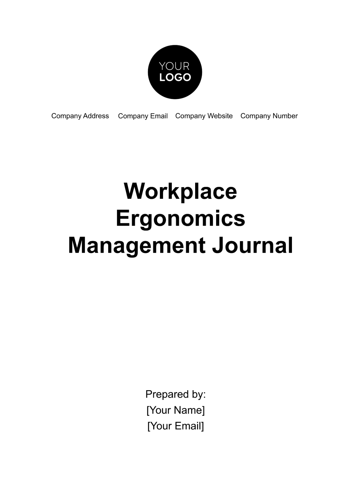 Workplace Ergonomics Management Journal Template