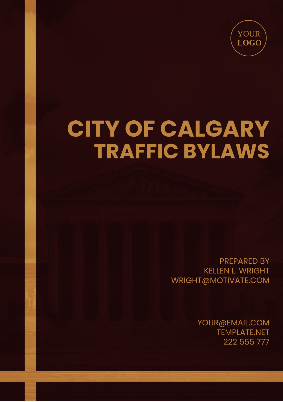 City Of Calgary Traffic Bylaws Template