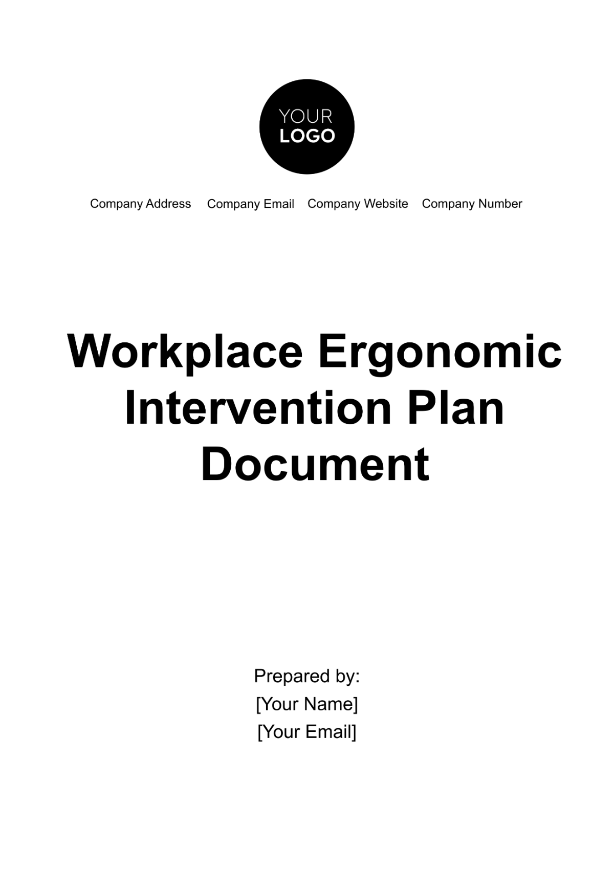 Free Workplace Ergonomic Intervention Plan Document Template