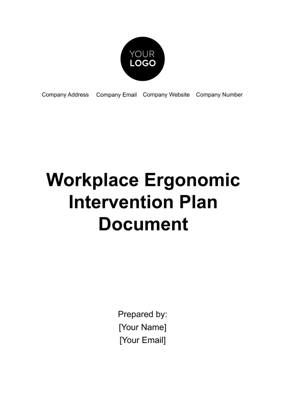 Workplace Ergonomic Intervention Plan Document Template - Edit Online & Download