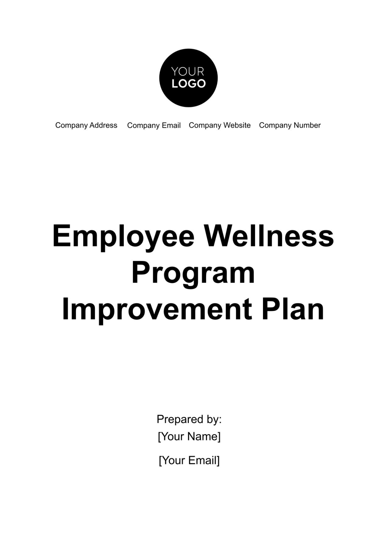 Free Employee Wellness Program Improvement Plan Template