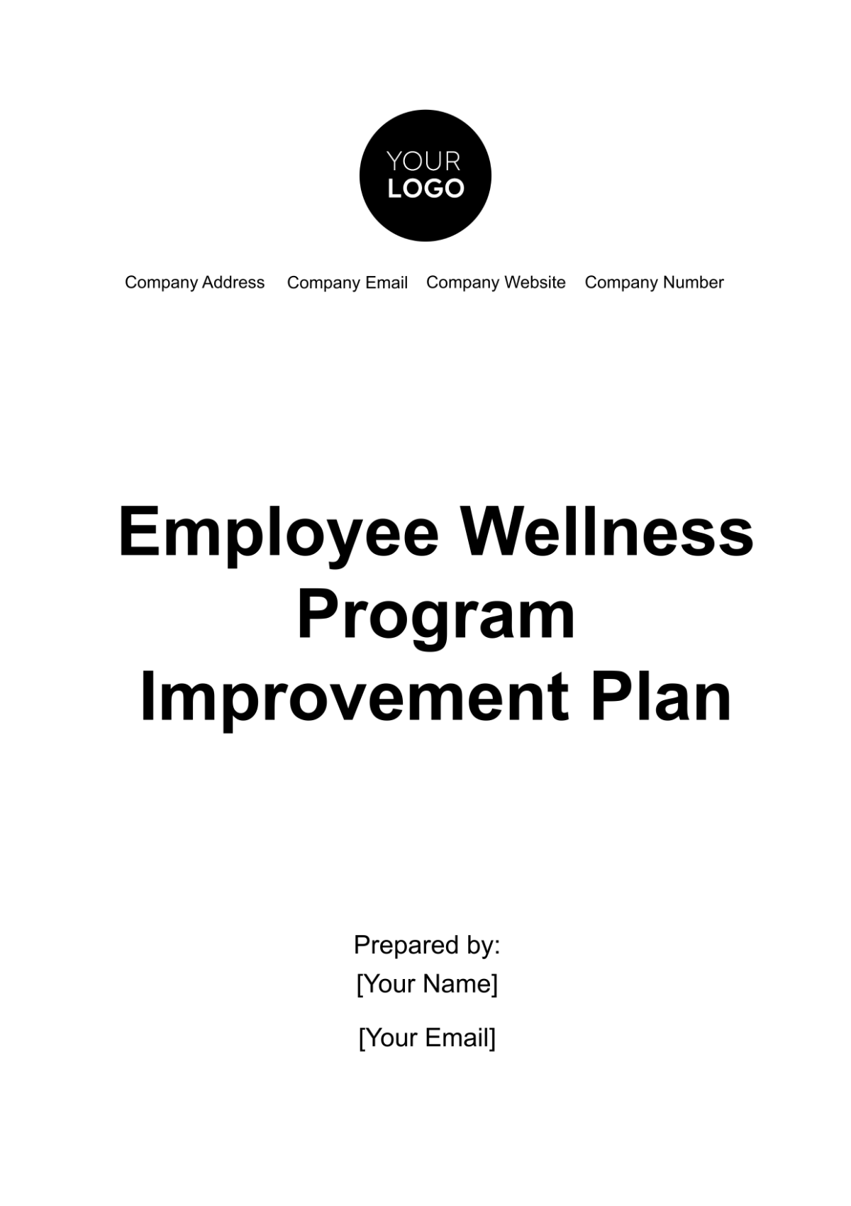 Employee Wellness Program Improvement Plan Template Edit Online