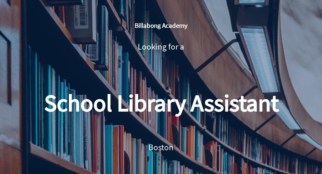 Free School Library Assistant Job Ad and Description Template.jpe