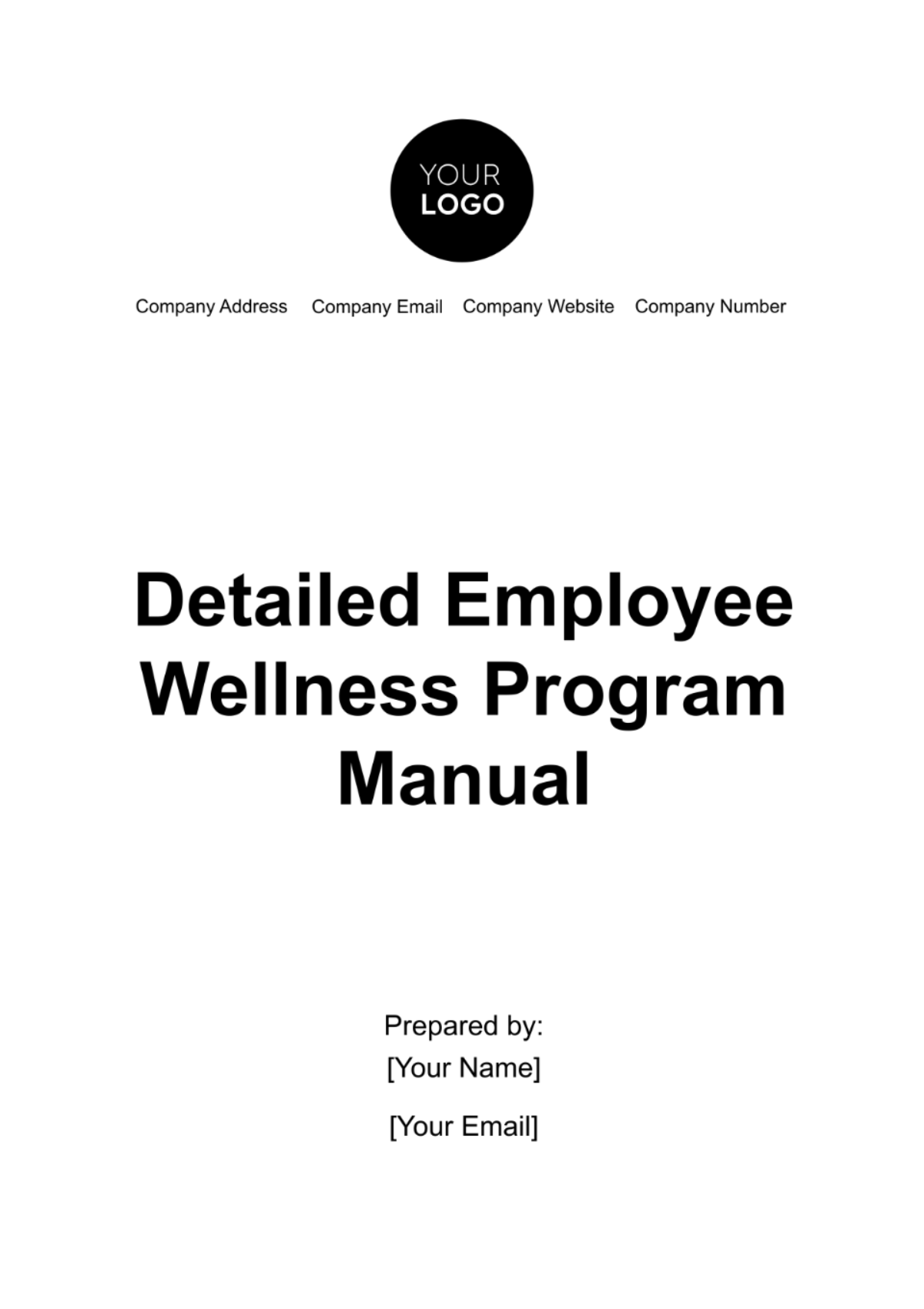 Detailed Employee Wellness Program Manual Template