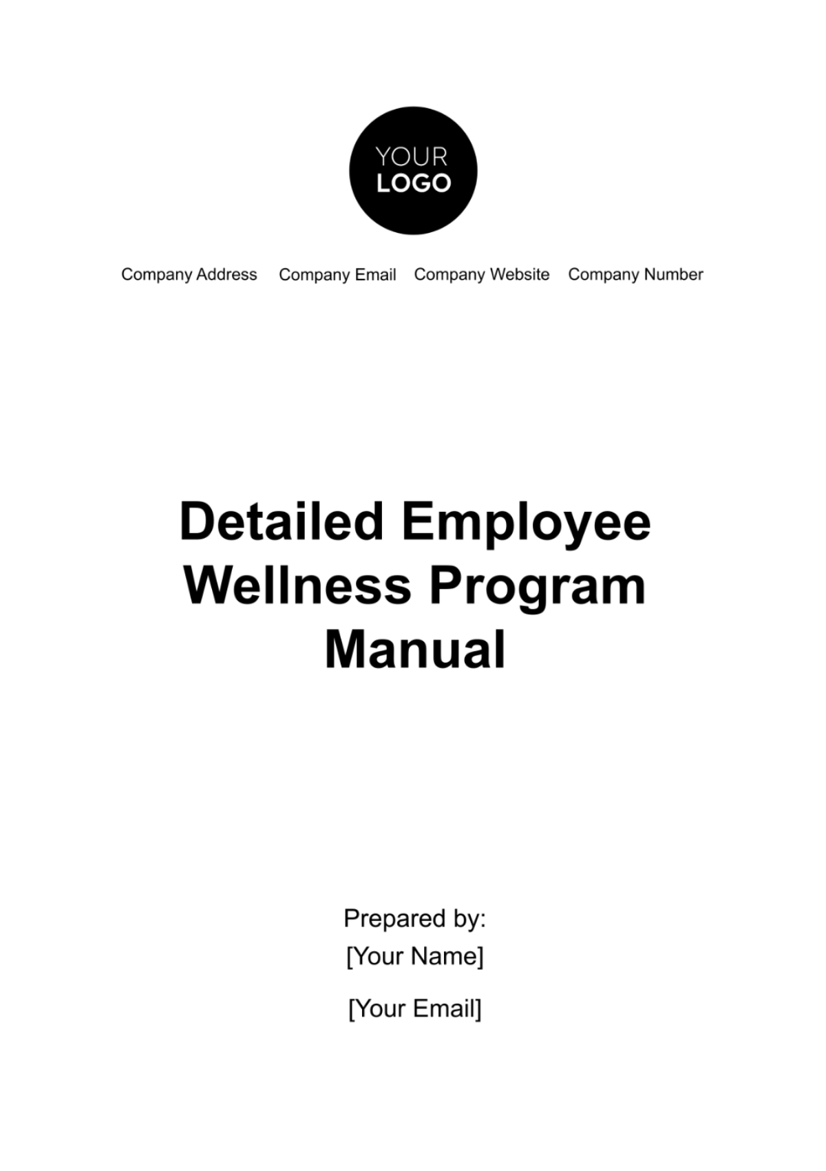 Detailed Employee Wellness Program Manual Template