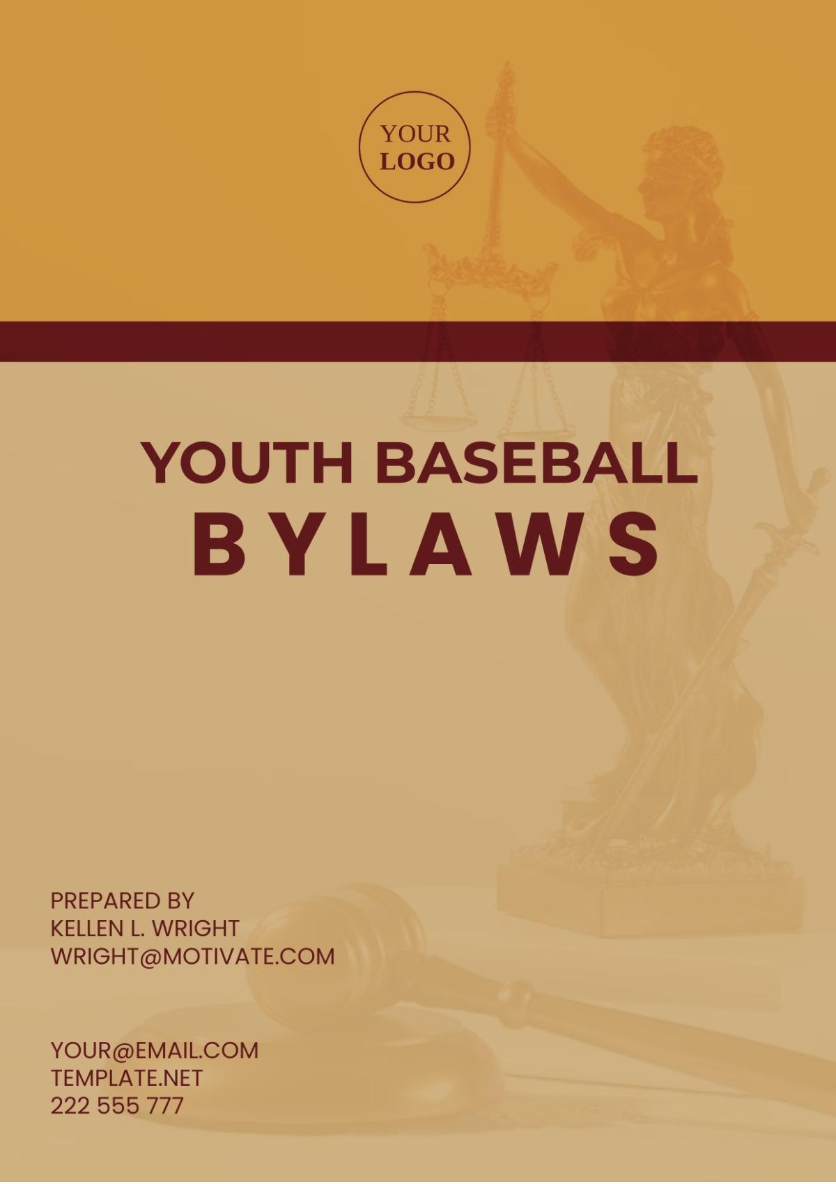 Youth Baseball Bylaws Template