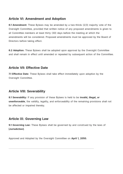Free Scholarship Fund Bylaws Template to Edit Online