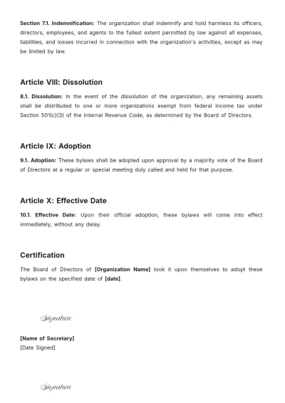 Free California Bylaws Template to Edit Online