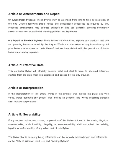 Free City Of Windsor Bylaws Template to Edit Online