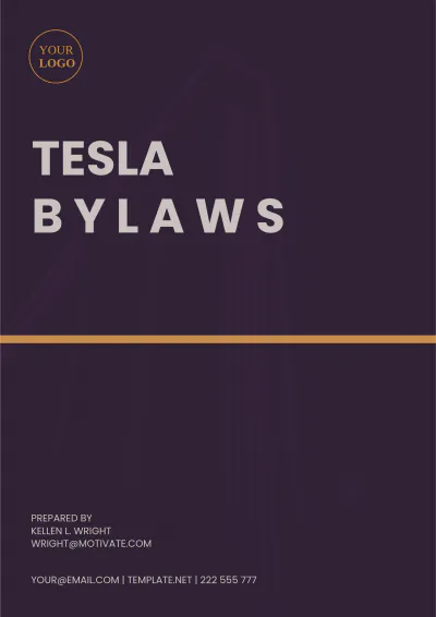 Free Tesla Bylaws Template to Edit Online