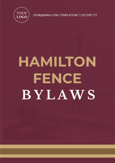 Free Hamilton Fence Bylaws Template to Edit Online