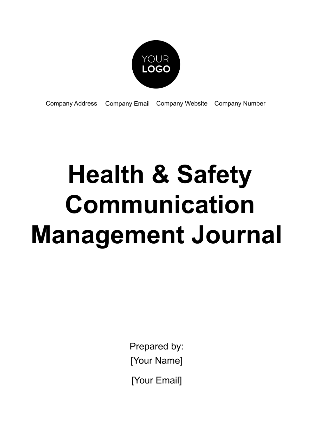 Free Health & Safety Communication Management Journal Template