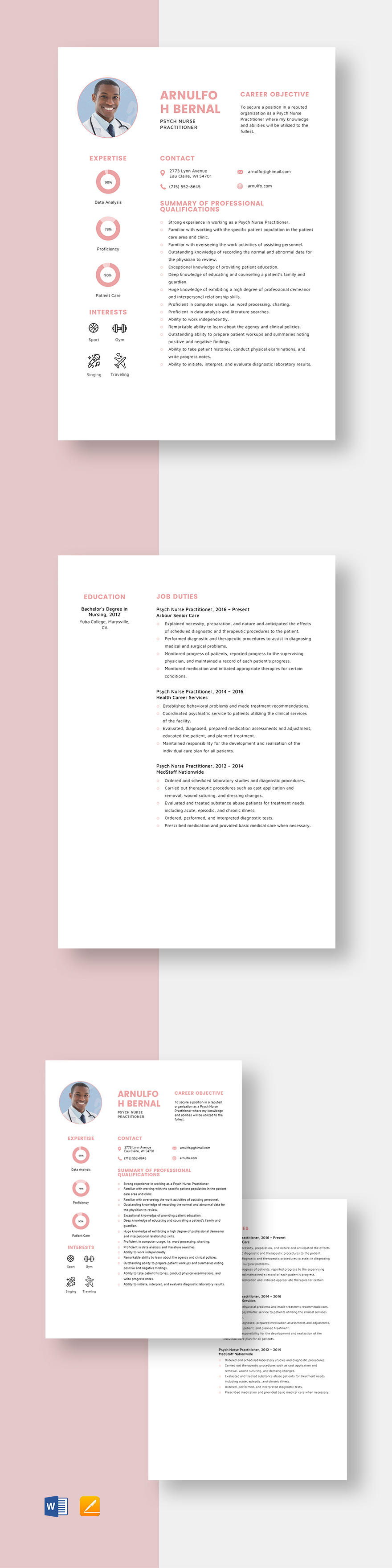 Free Critical Care Nurse Practitioner Resume Template Word Apple 