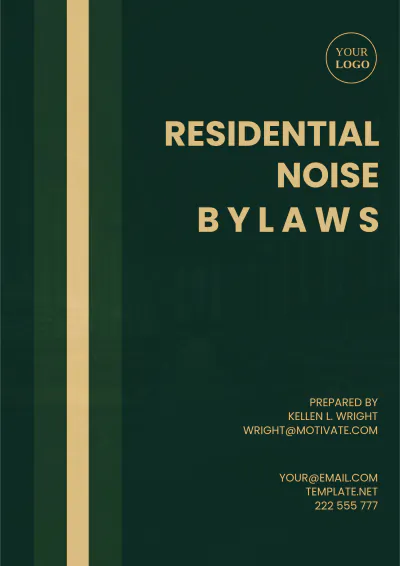 Free Residential Noise Bylaws Template to Edit Online