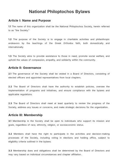 Free National Philoptochos Bylaws Template to Edit Online
