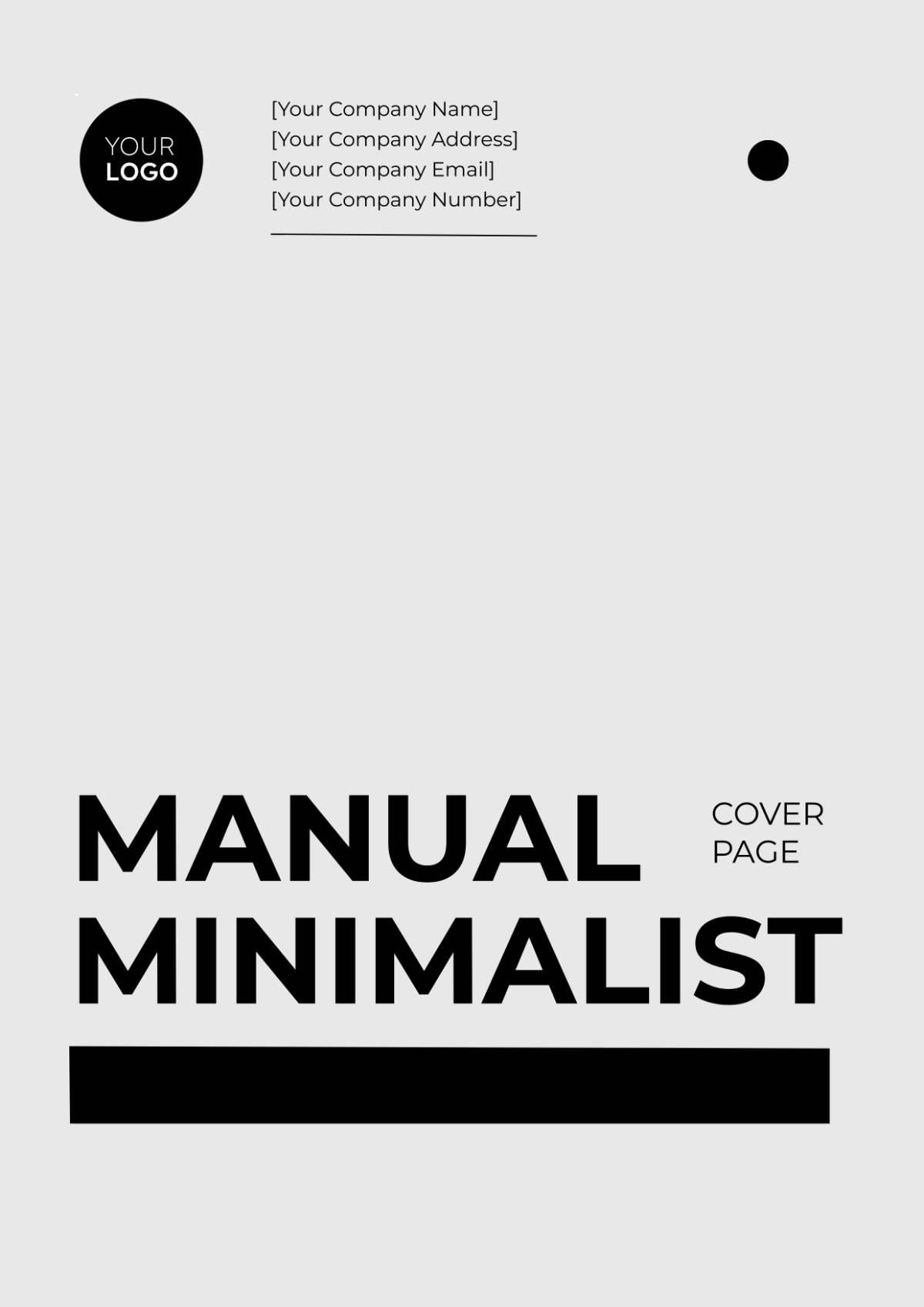 Manual Minimalist Cover Page