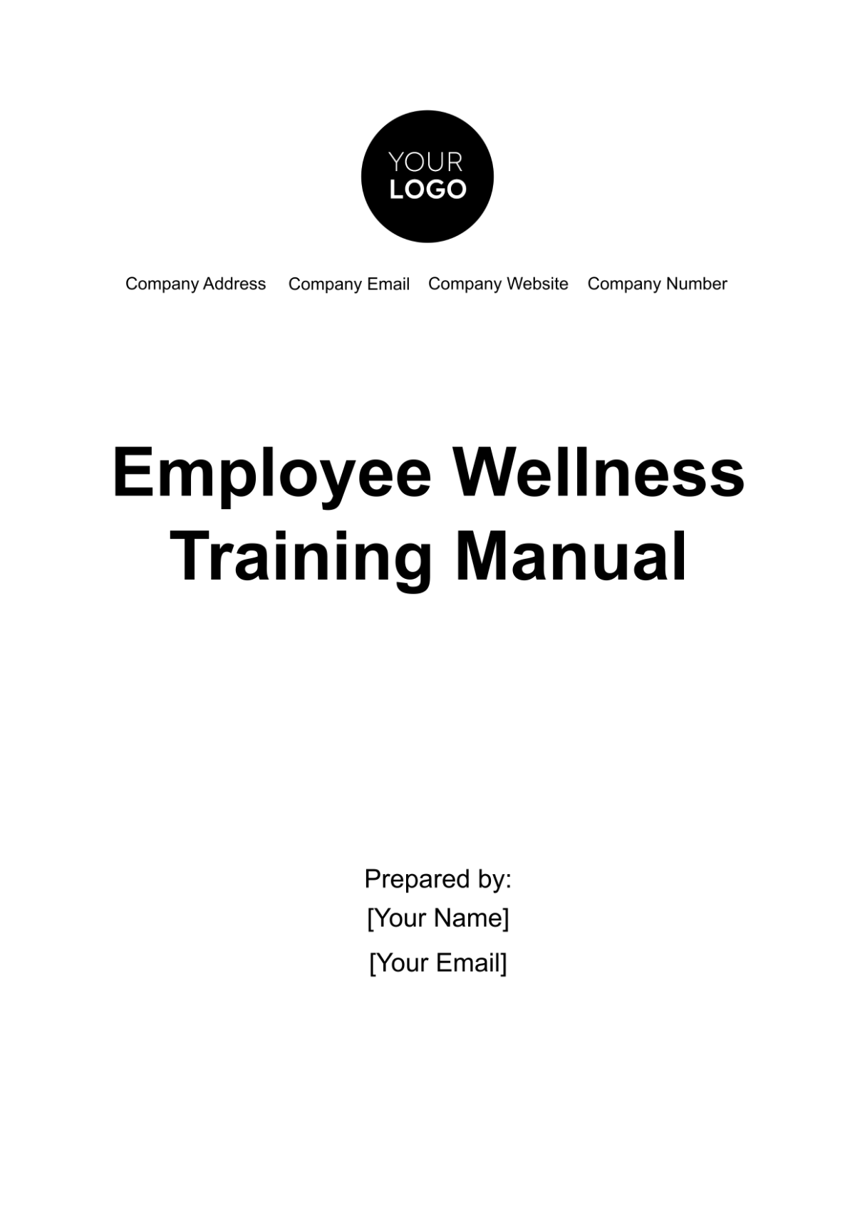 Free Employee Wellness Training Manual Template