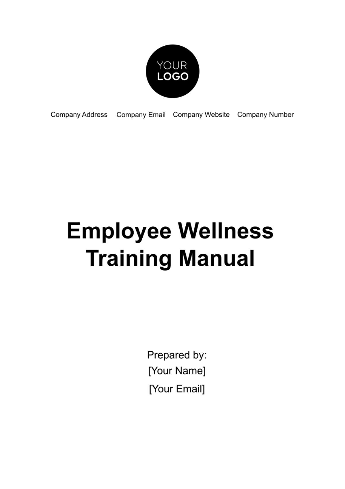 Employee Wellness Training Manual Template