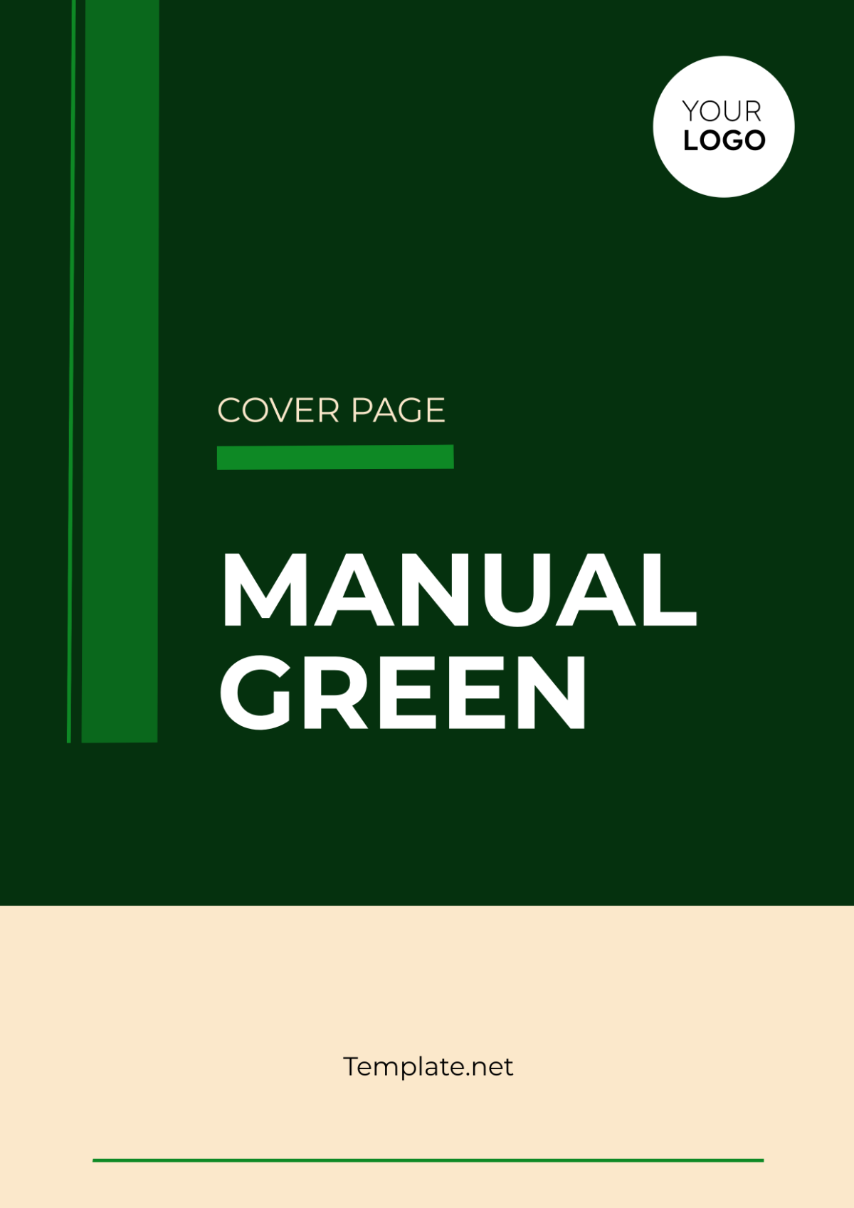 Manual Green Cover Page Template
