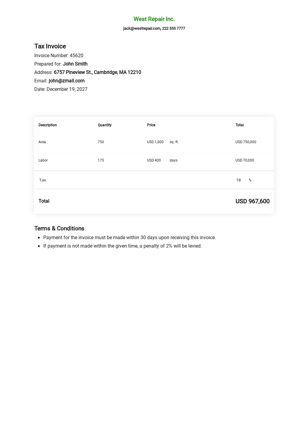 Download 10+ Tax Invoice Templates - Microsoft Excel (XLS) | Template.net