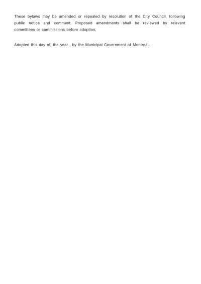 Free Montreal Animal Bylaws Template to Edit Online