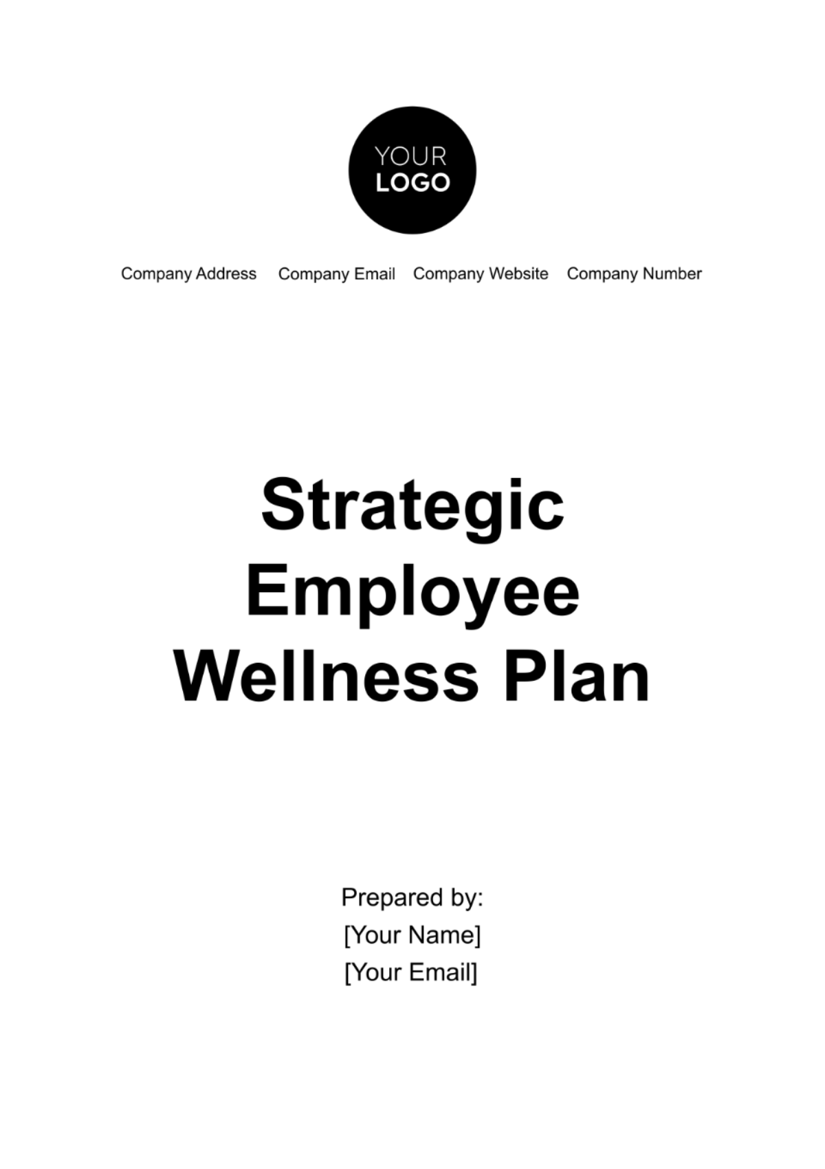 Strategic Employee Wellness Plan Template