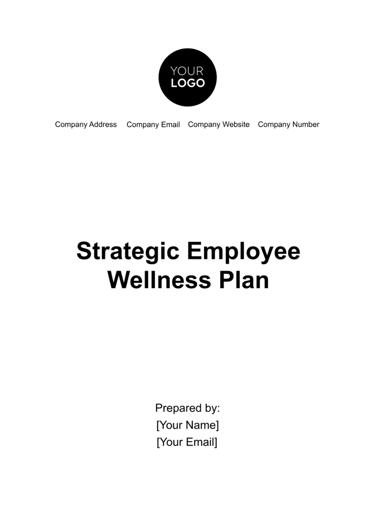 Strategic Employee Wellness Plan Template