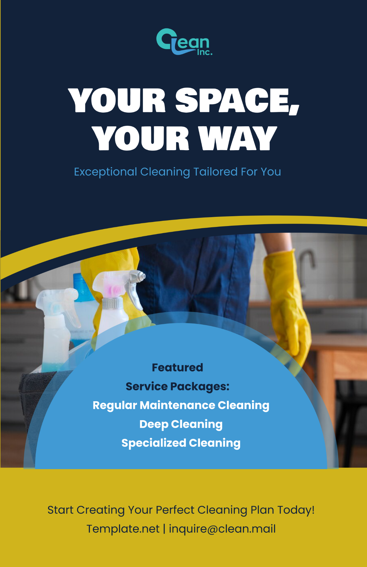 Free Customizable Cleaning Service Packages Poster Template