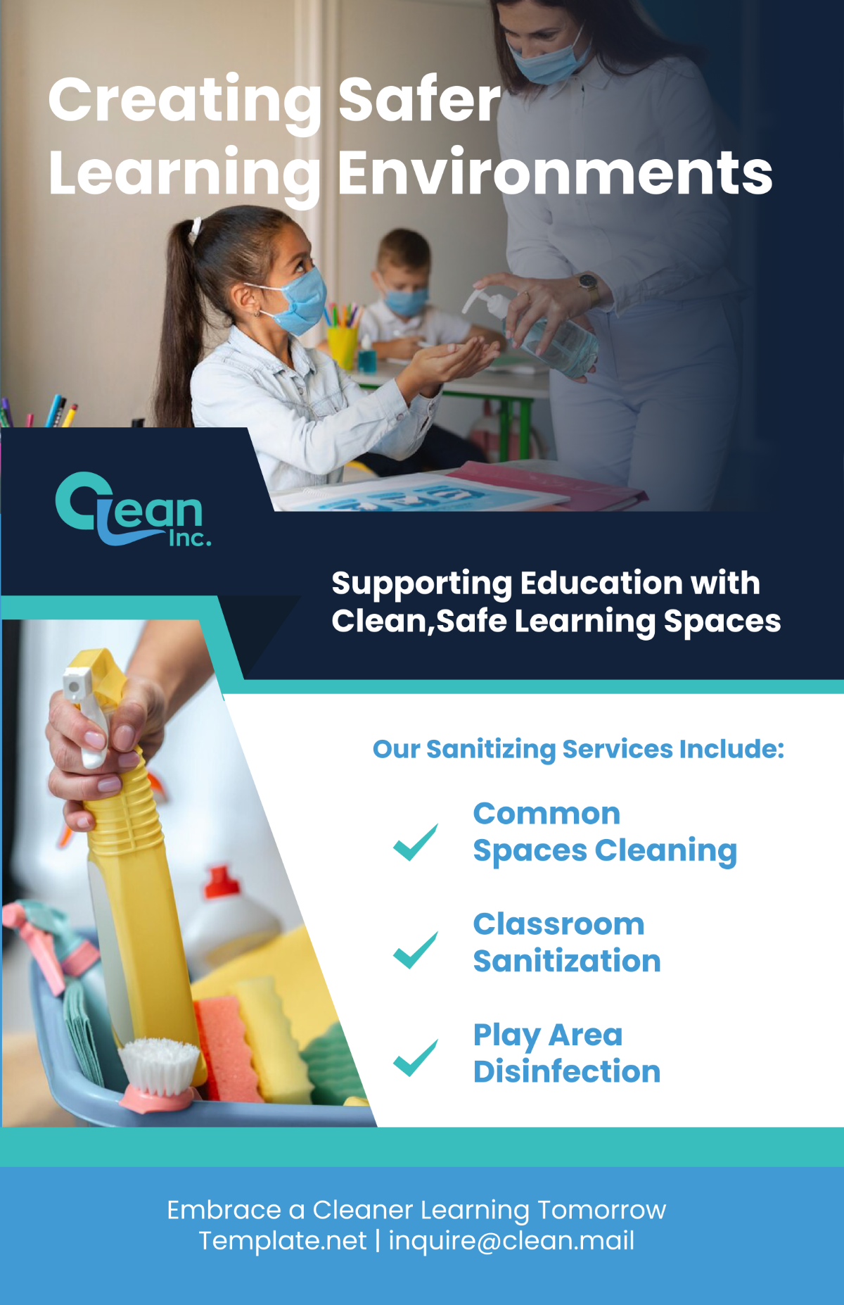 School and Daycare Sanitizing Offer Poster